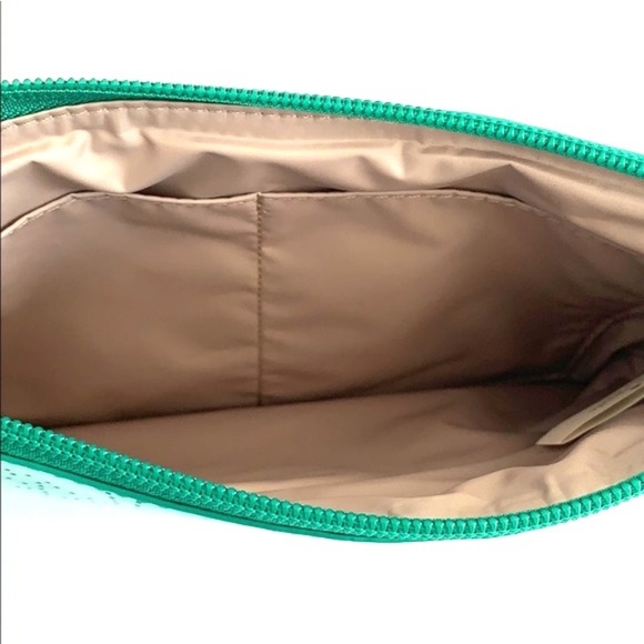 Kate Spade Metro Patent Leather Pouch Clutch Emerald Green - Picture 4 of 6